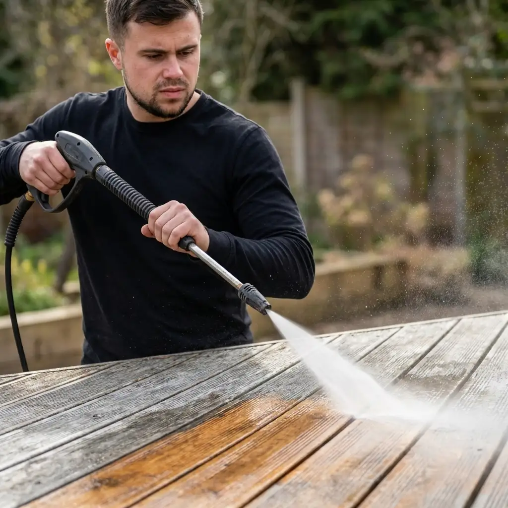 Deck pressure washing